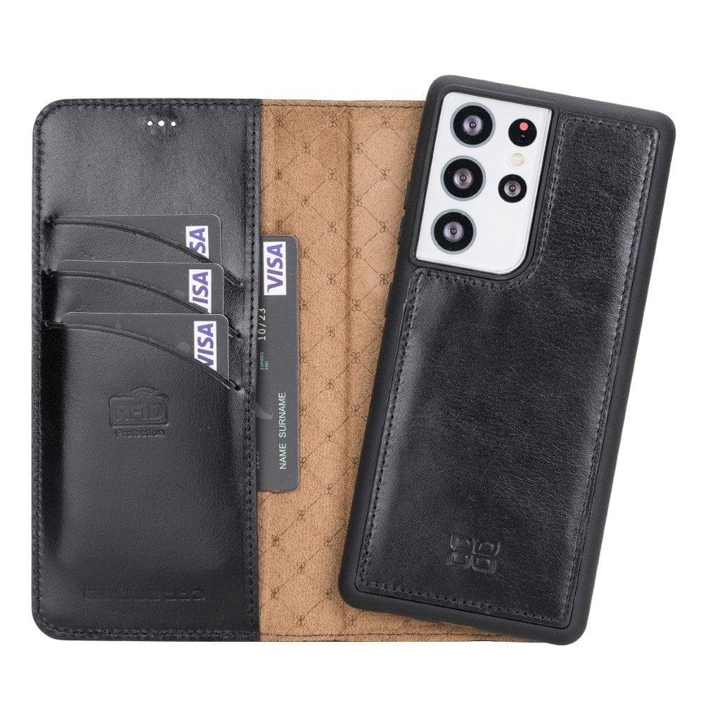 Bouletta Magic Samsung Galaxy S21 Series Detachable Leather Wallet Case - MW Galaxy S21 Ultra Black