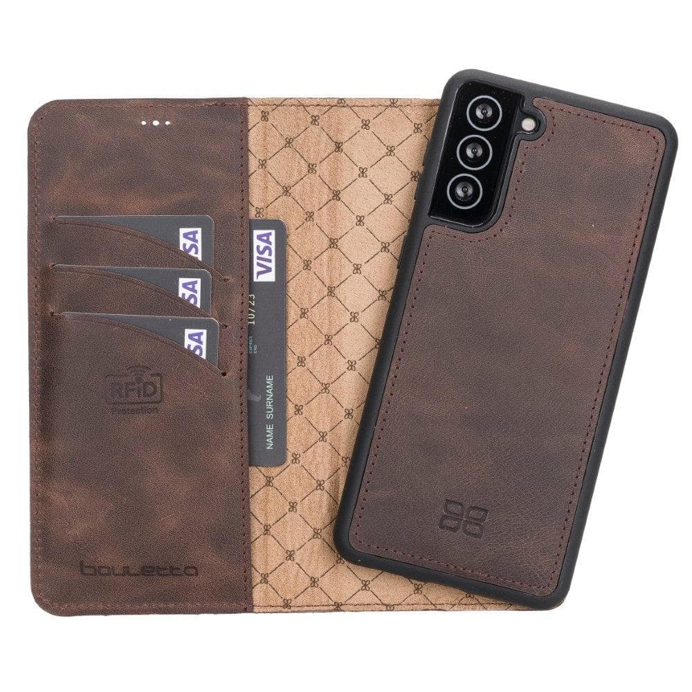 Bouletta Magic Samsung Galaxy S21 Series Detachable Leather Wallet Case - MW Galaxy S21 Plus Brown