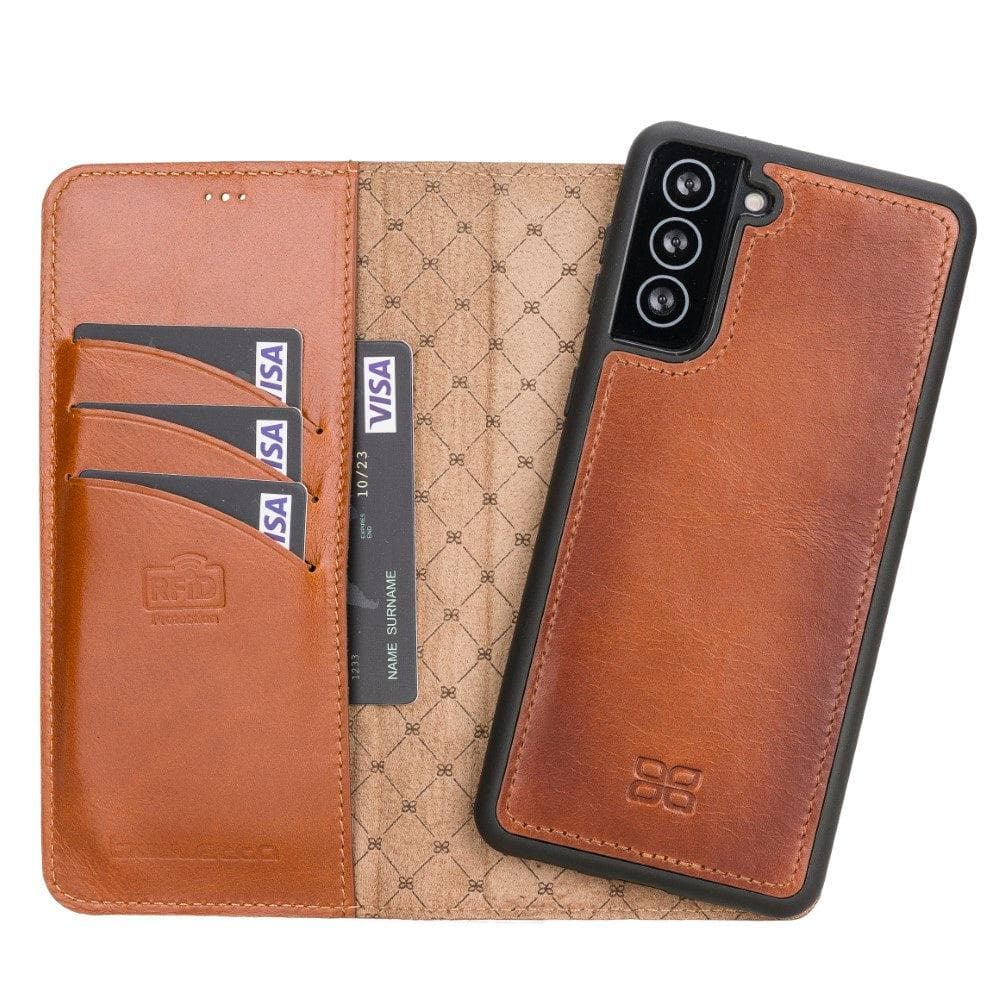 Bouletta Magic Samsung Galaxy S21 Series Detachable Leather Wallet Case - MW Galaxy S21 Plus Tan