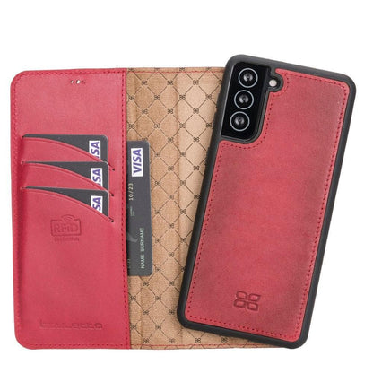 Bouletta Magic Samsung Galaxy S21 Series Detachable Leather Wallet Case - MW Galaxy S21 Plus Red