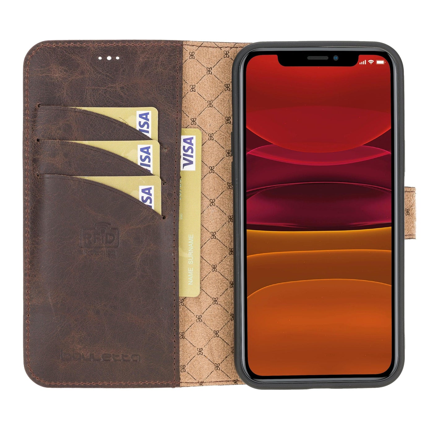 Bouletta Wallet Case iPhone 12 Series Non-Detachable Leather Wallet Case - WC I Phone 12 Pro I Phone 12 Brown