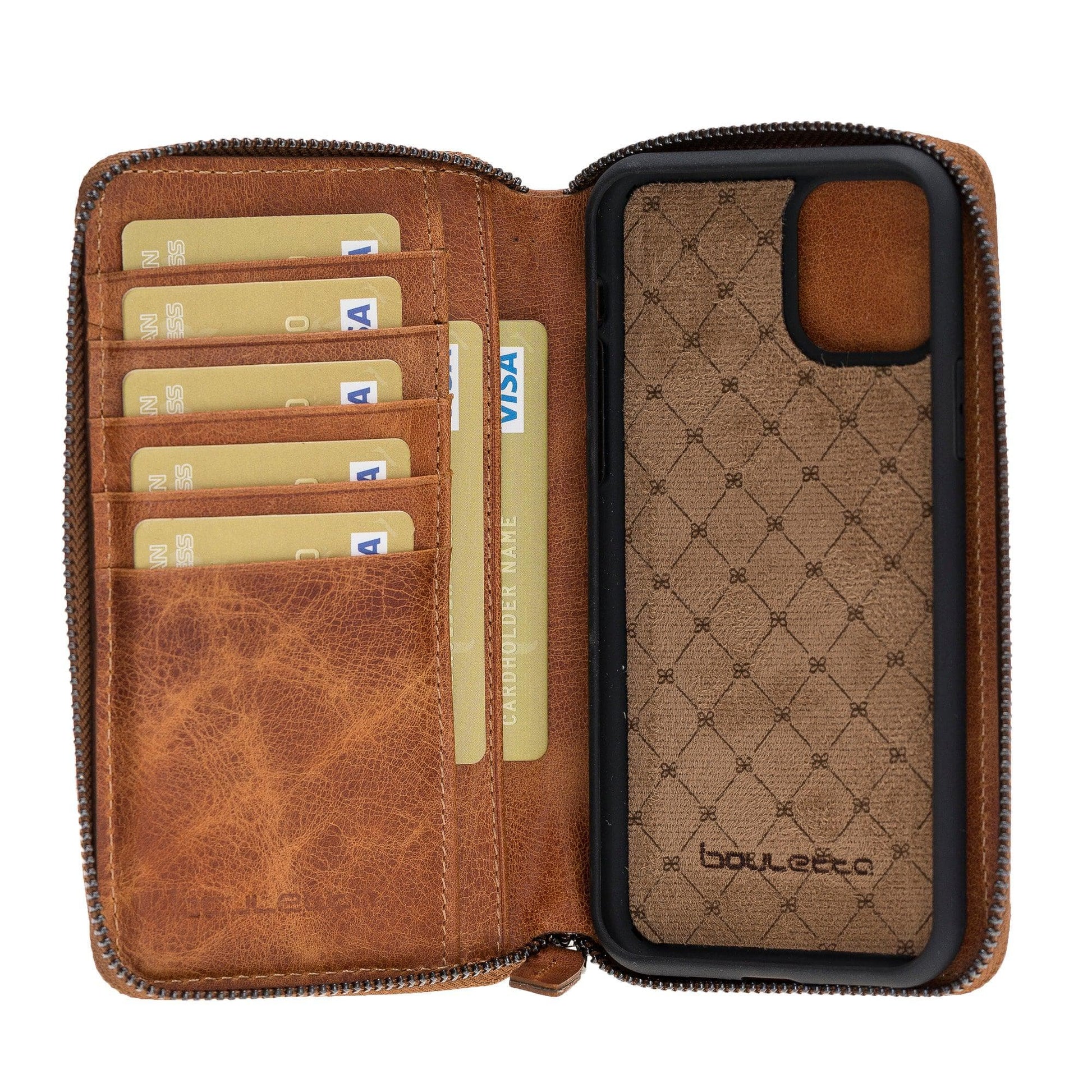 Bouletta Pouch Magic Wallet iPhone 11 Series Detachable and Zipper Leather Wallet Case - PMW