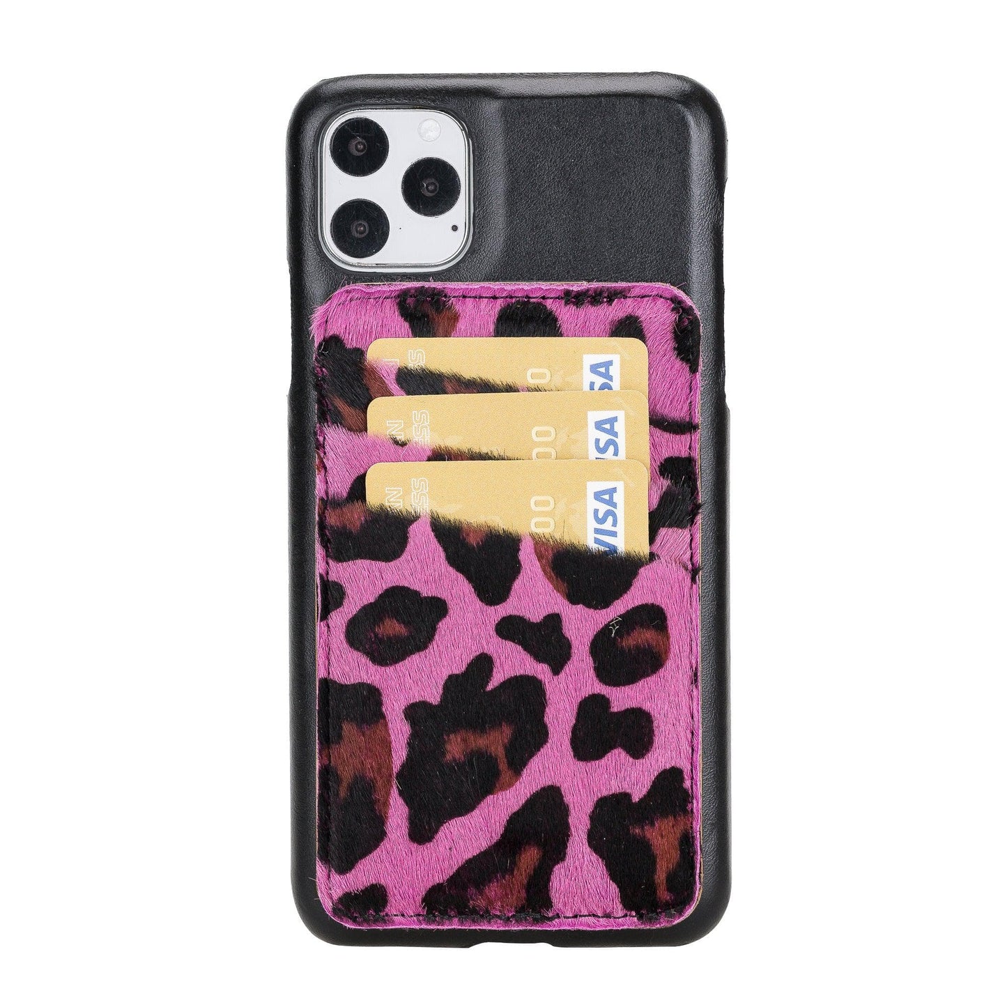 Bouletta Ultimate Jacket iPhone 11 Series Leather Case with Detachable Card Holder / UJ DE I Phone 11 Pro Max Black Pink