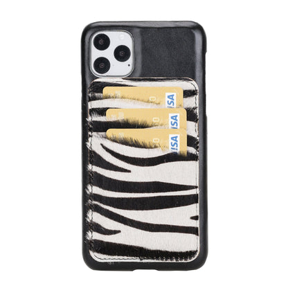 Bouletta Ultimate Jacket iPhone 11 Series Leather Case with Detachable Card Holder / UJ DE I Phone 11 Pro Max Black Zebra