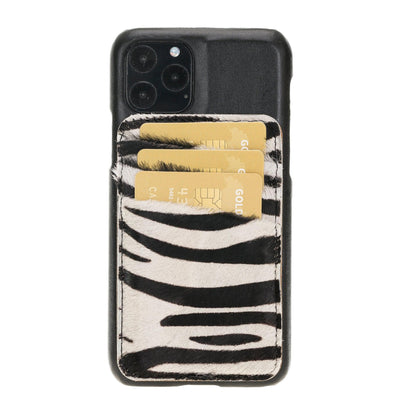 Bouletta Ultimate Jacket iPhone 11 Series Leather Case with Detachable Card Holder / UJ DE I Phone 11 Pro Black Zebra