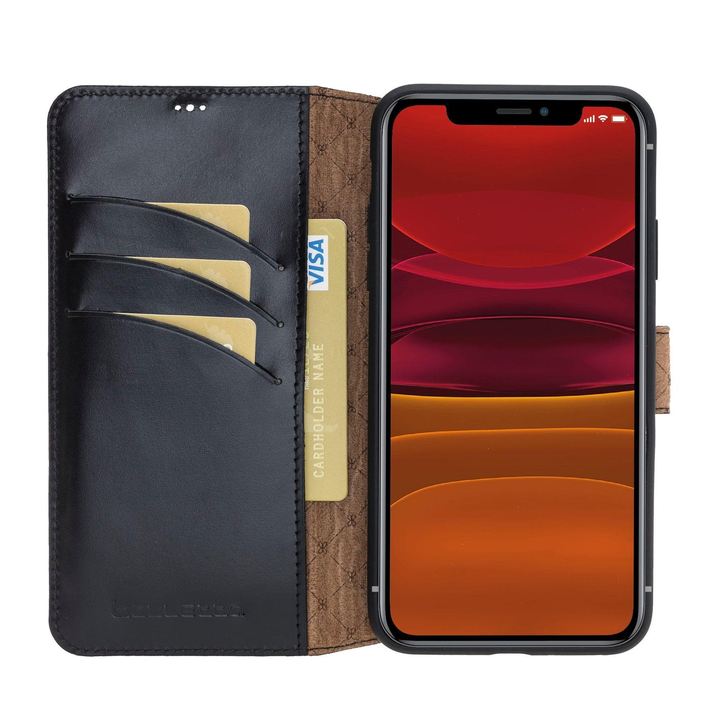 Bouletta Wallet Case iPhone 11 Series Non-Detachable Leather Wallet Case - WC İphone 11 Pro Max Black