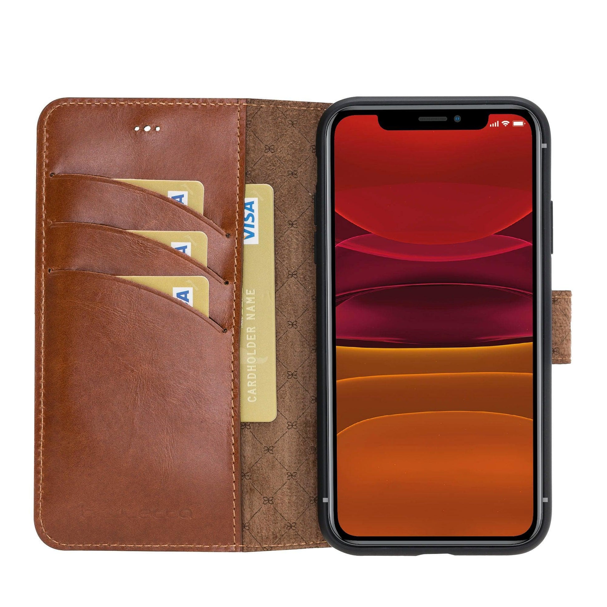 Bouletta Wallet Case iPhone 11 Series Non-Detachable Leather Wallet Case - WC I Phone 11 Pro Tan