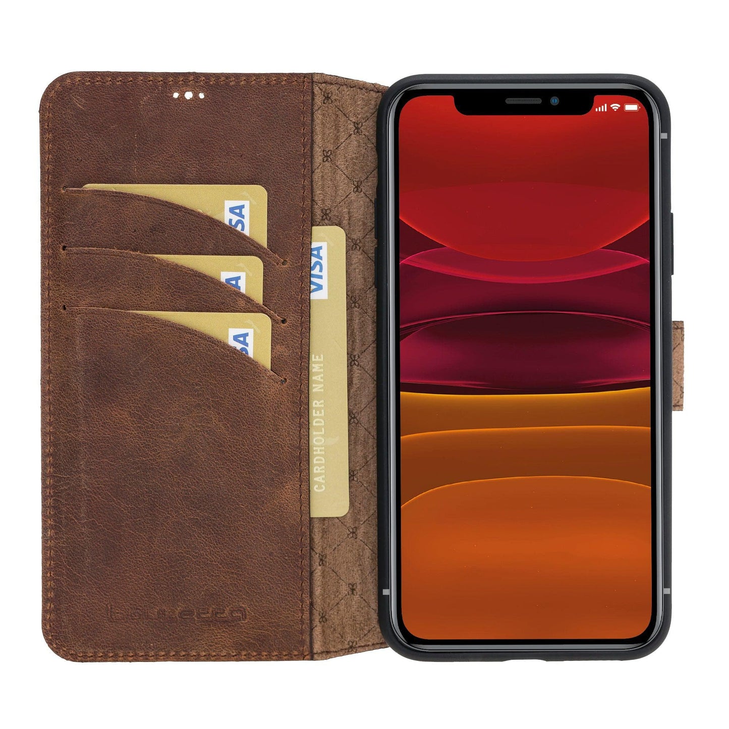 Bouletta Wallet Case iPhone 11 Series Non-Detachable Leather Wallet Case - WC I Phone 11 Pro Saddle Brown