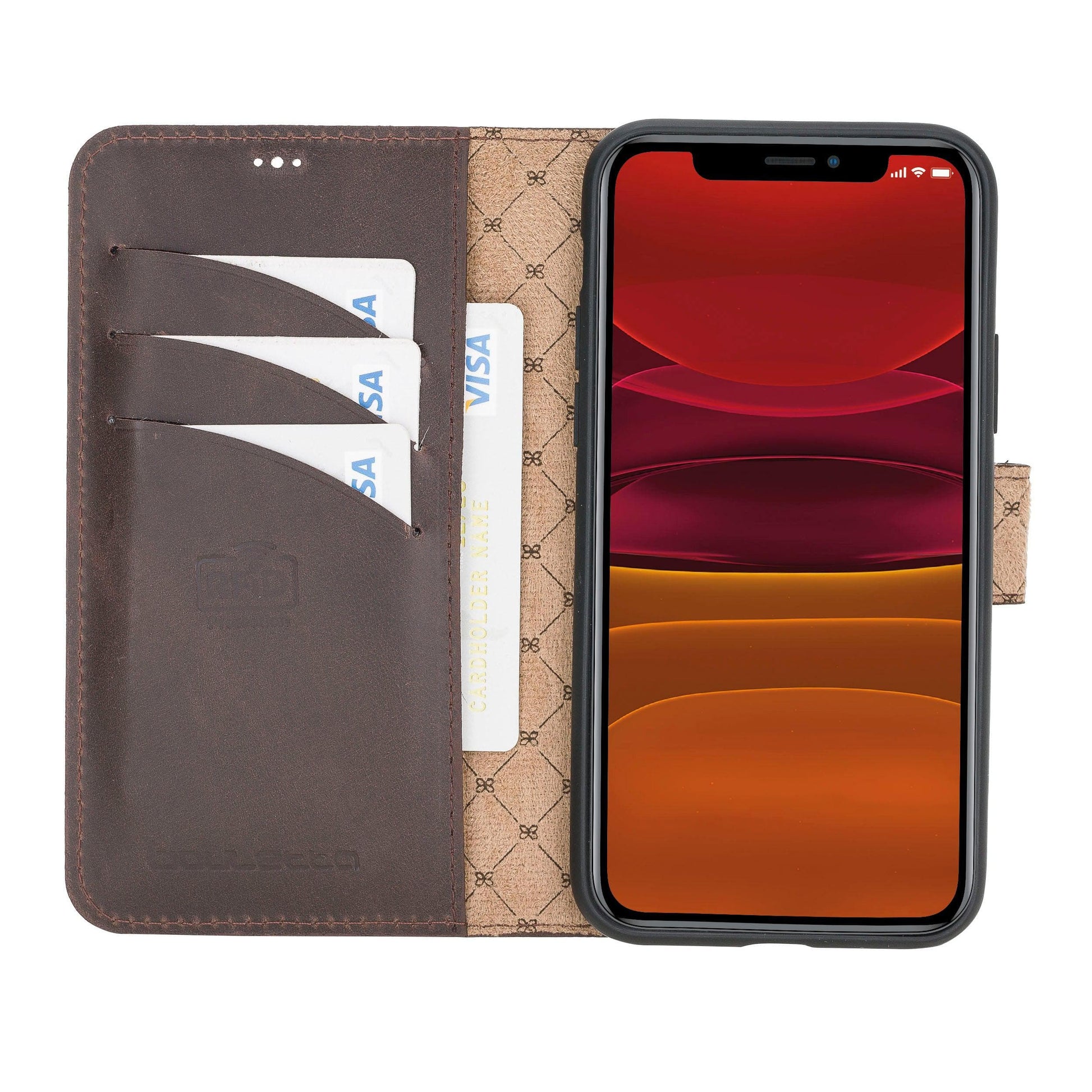 Bouletta Wallet Case iPhone 11 Series Non-Detachable Leather Wallet Case - WC I Phone 11 Pro Brown