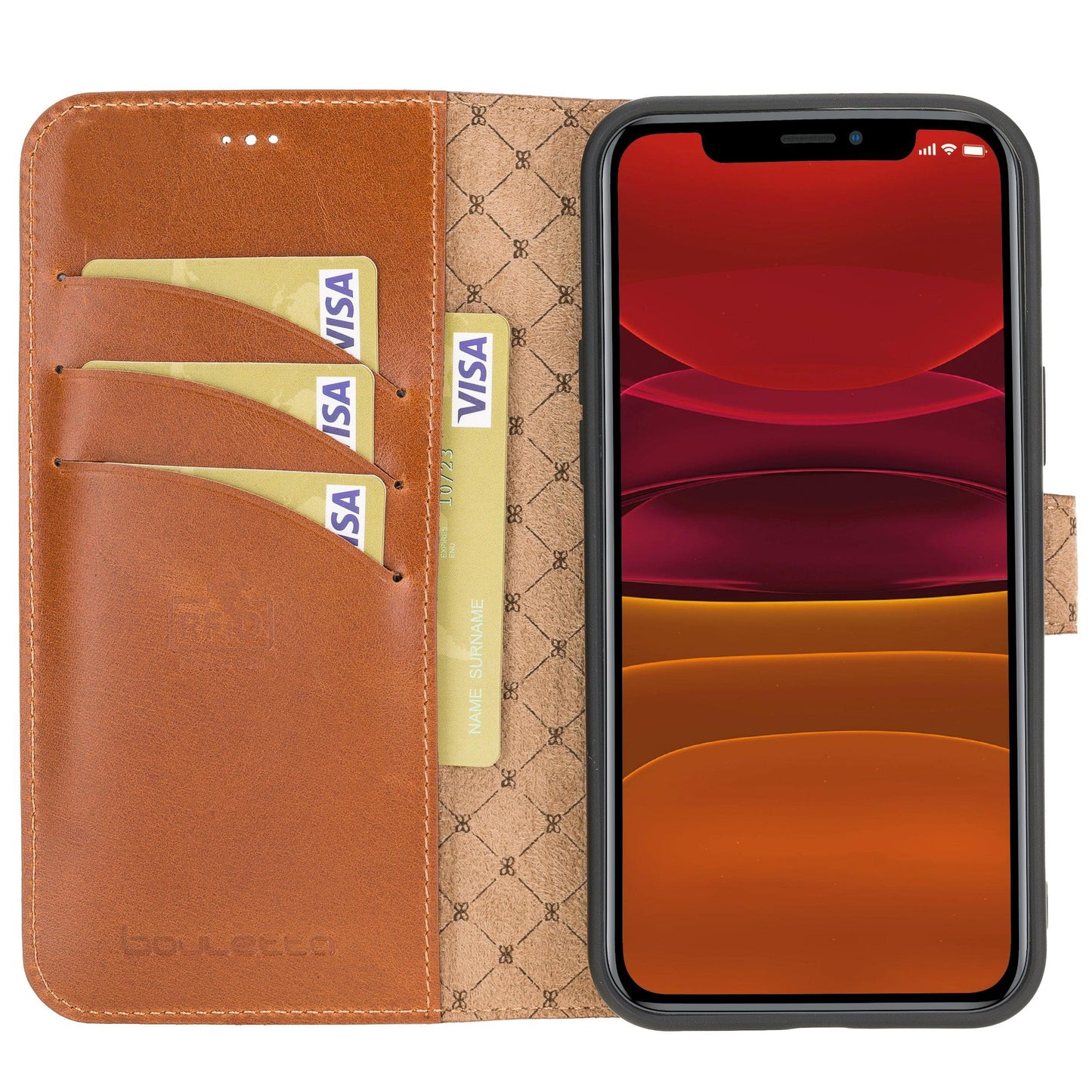 Bouletta Wallet Case iPhone 12 Series Non-Detachable Leather Wallet Case - WC I Phone 12 Pro Max Tan