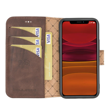 Bouletta Wallet Case iPhone 12 Series Non-Detachable Leather Wallet Case - WC I Phone 12 Mini Brown