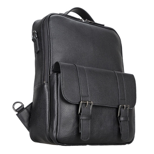 Bouletta Molde Unisex Leather Backpack for Daily Life or Laptop / MacBook Pebble Black