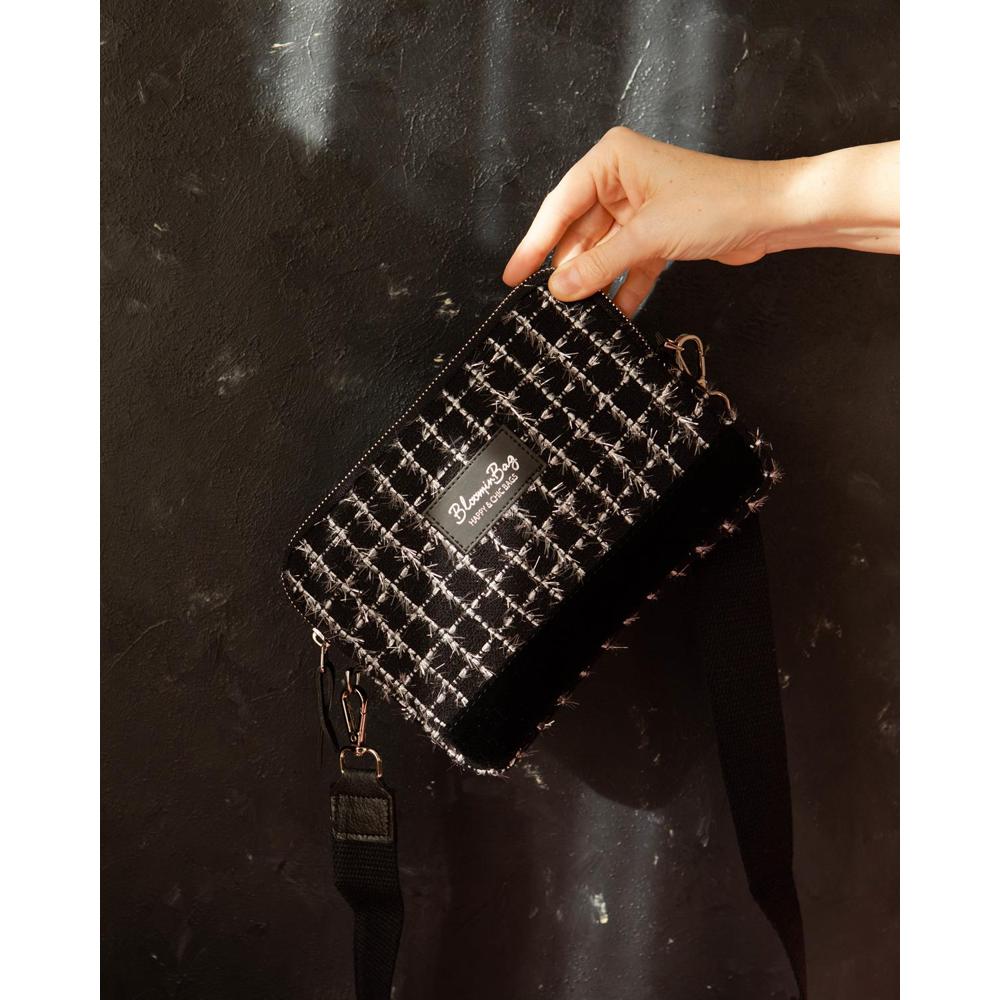 BloominBag Noir Tweed Crossbody Bag