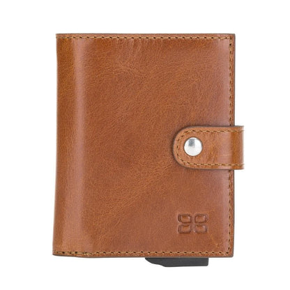 Bouletta Palermo Leather Zip Mechanical Card Holder Sandy Tan