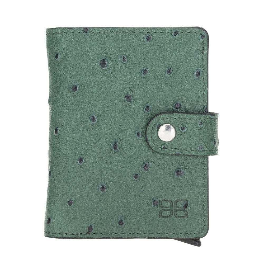 Bouletta Palermo Leather Zip Mechanical Card Holder Deep Green