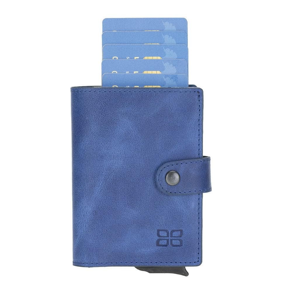 Bouletta Palermo Leather Zip Mechanical Card Holder Navy