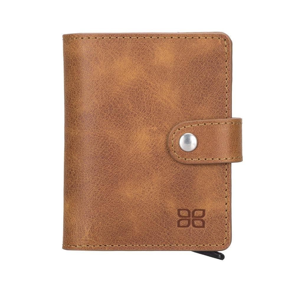 Bouletta Palermo Leather Zip Mechanical Card Holder Golden Tan