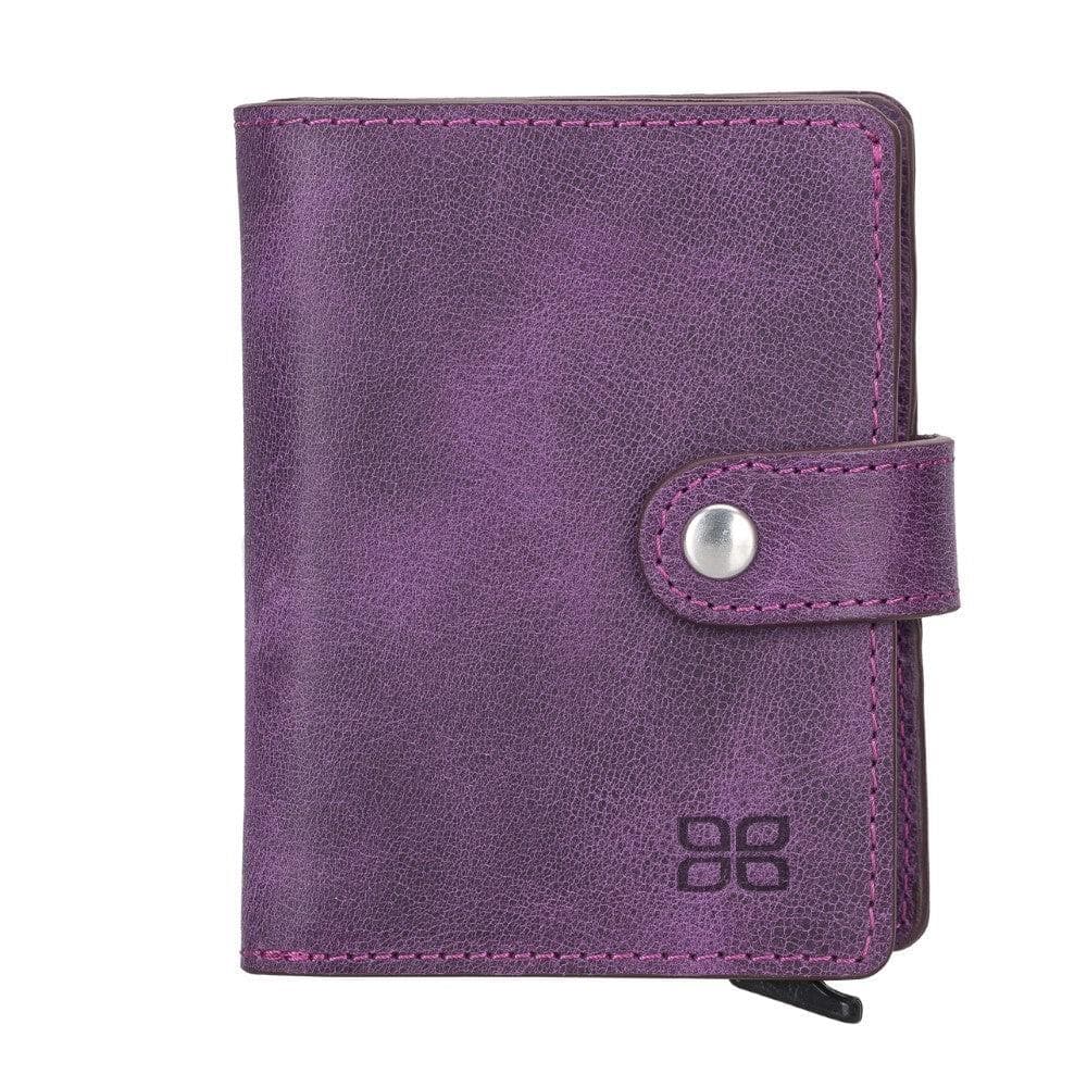 Bouletta Palermo Leather Zip Mechanical Card Holder Dark Magenta