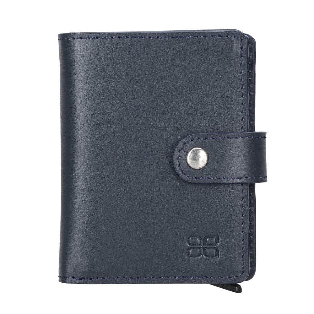 Bayelon Palermo Leather Zip Mechanical Card Holder Navy Blue