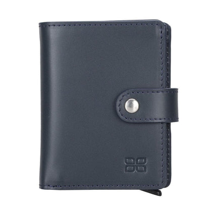 Bouletta Palermo Leather Zip Mechanical Card Holder Navy Blue