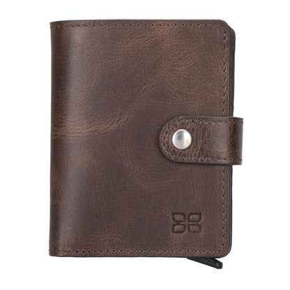 Bouletta Palermo Leather Zip Mechanical Card Holder Brown