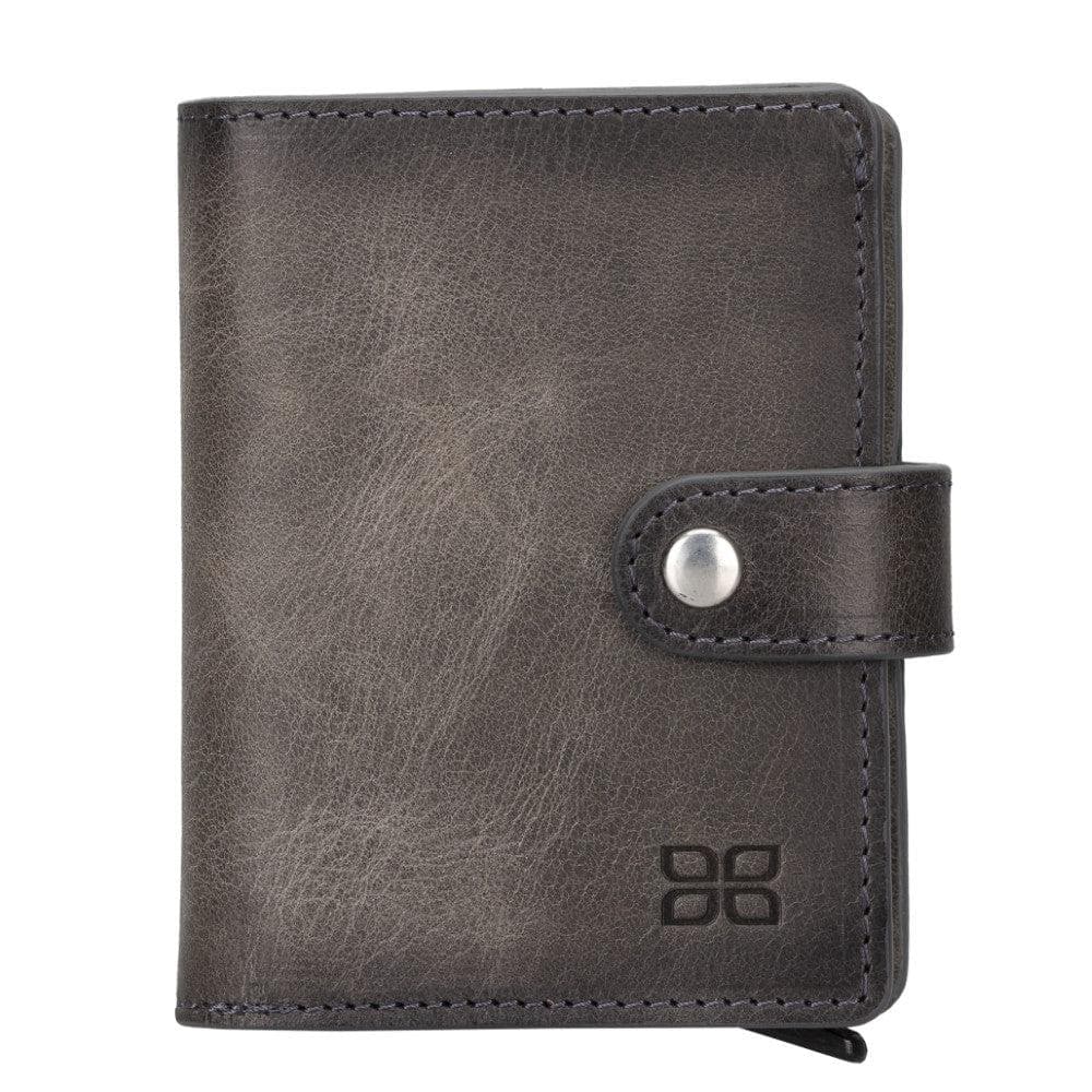 Bayelon Palermo Leather Zip Mechanical Card Holder Gray