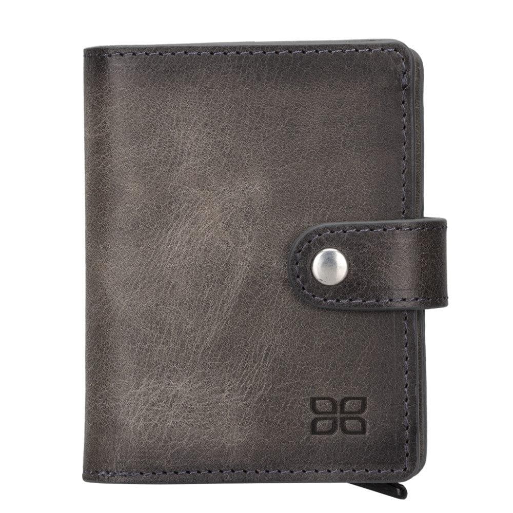 Bouletta Palermo Leather Zip Mechanical Card Holder Gray