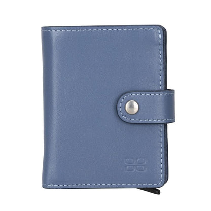 Bouletta Palermo Leather Zip Mechanical Card Holder Sky Blue