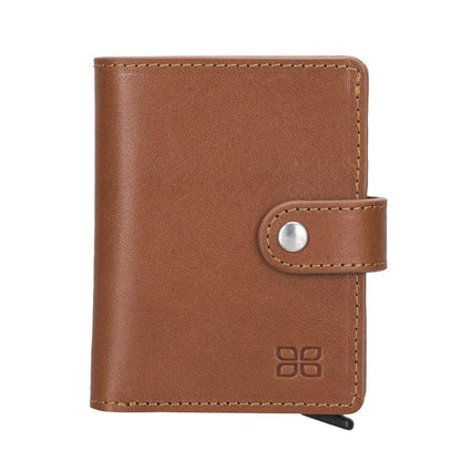 Bouletta Palermo Leather Zip Mechanical Card Holder Chocolate Brown