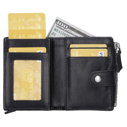 Bouletta Palermo Leather Zip Mechanical Card Holder