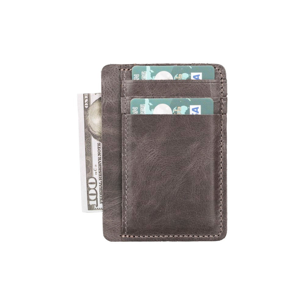 Bayelon Parma Genuine Leather Card Holder Gray