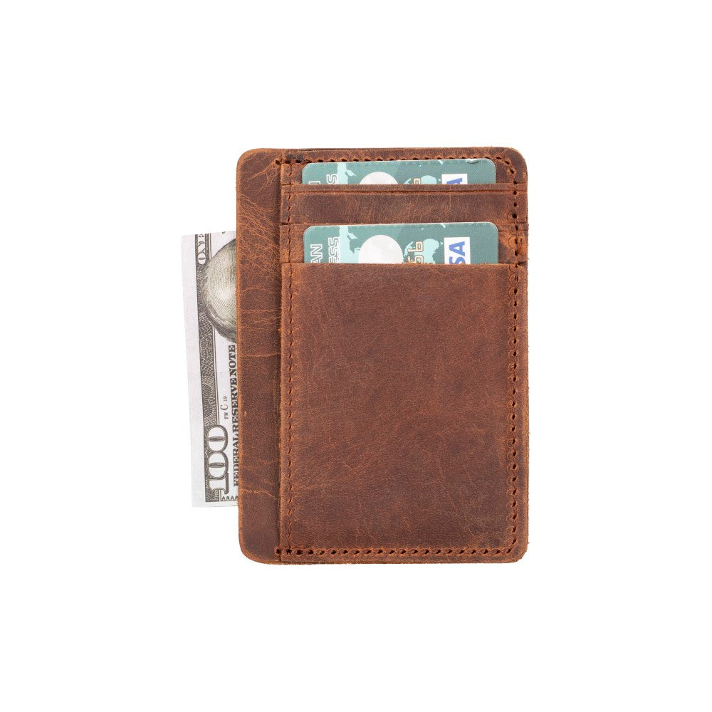 Bayelon Parma Genuine Leather Card Holder Dark Brown