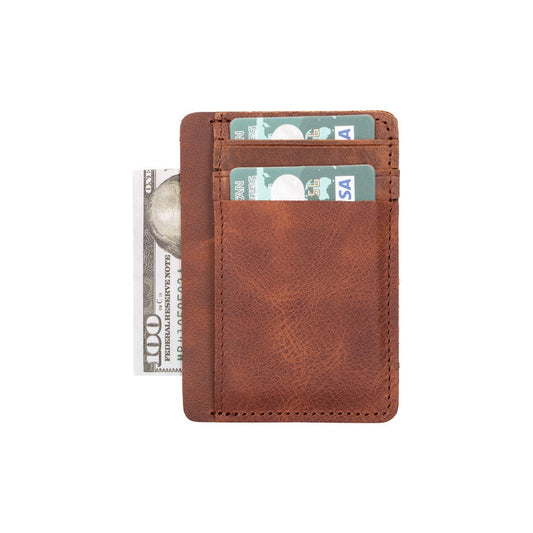 UnBranded Parma Leather Card Holder Brown