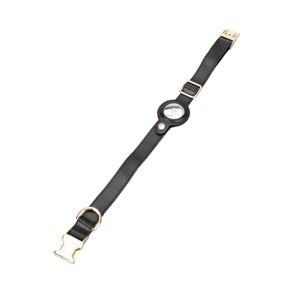 Bayelon Genuine Leather Pet Collar with Apple AirTag Slot