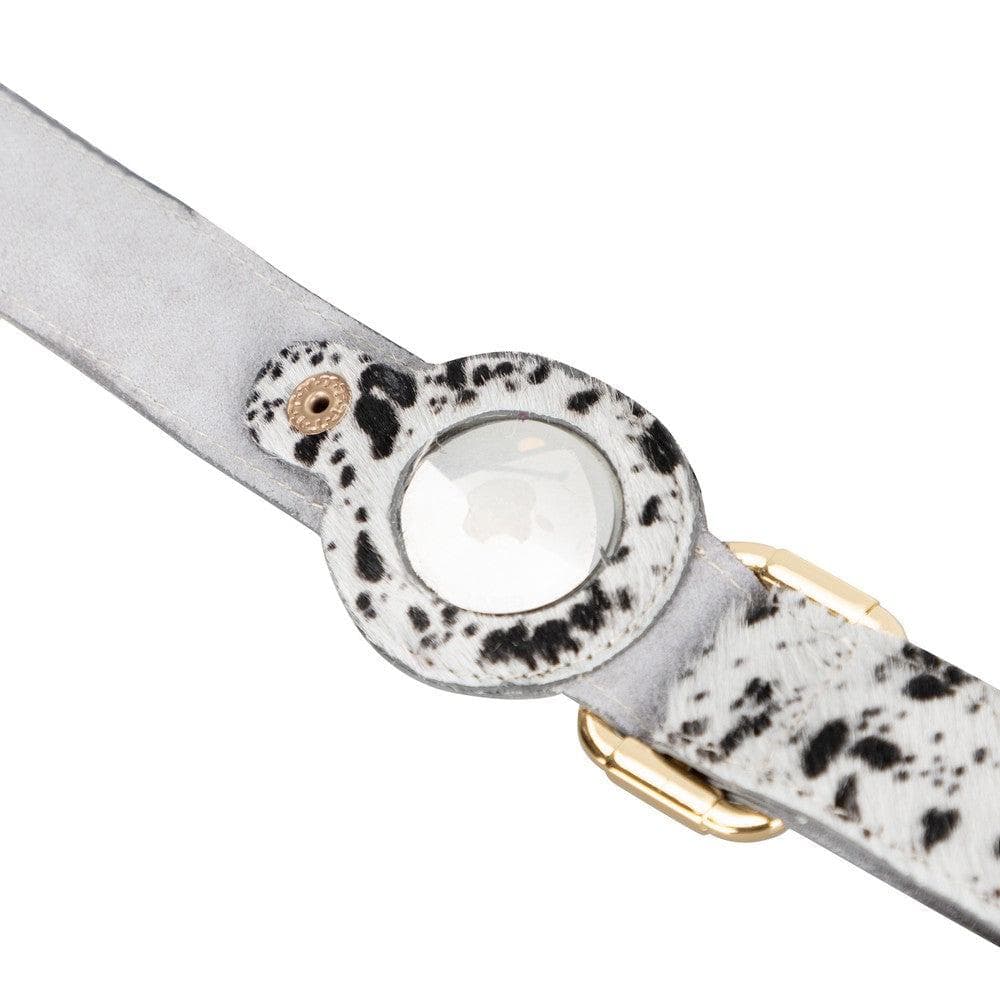 Bayelon Genuine Leather Pet Collar with Apple AirTag Slot