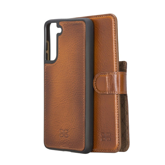 Bouletta Magic Samsung Galaxy S21 FE Detachable Leather Wallet Case Tan