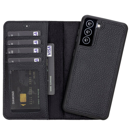 Bayelon Samsung Galaxy S21 Leather Detachable Wallet Case #color_ Floater Black