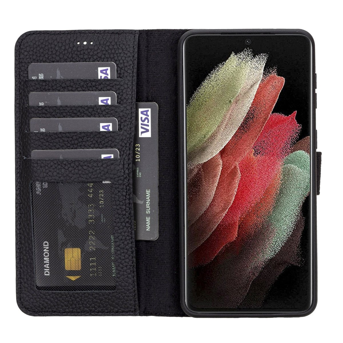 Bayelon Samsung Galaxy S21+ Leather Detachable Wallet Case #color_