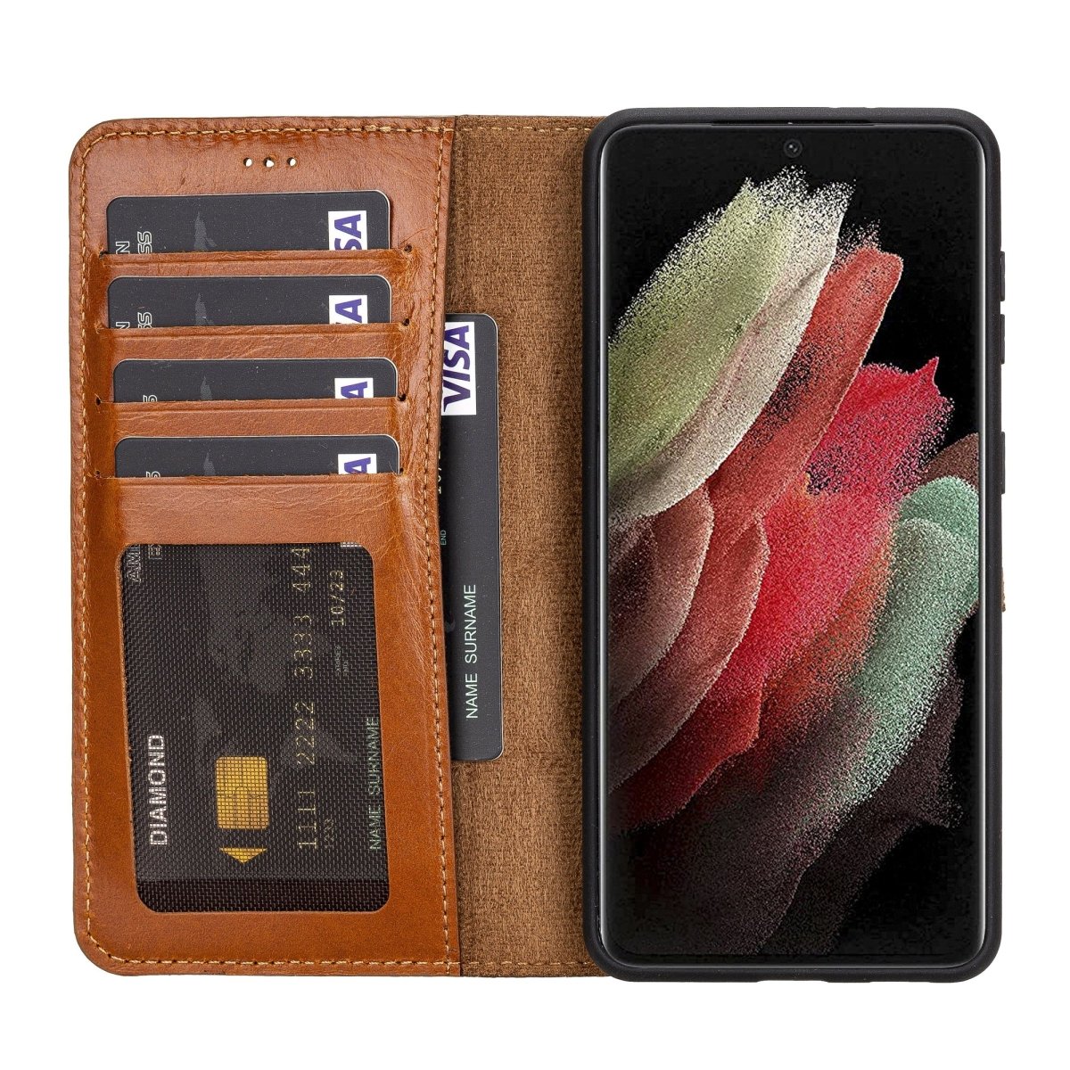 Bayelon Samsung Galaxy S21 Leather Detachable Wallet Case #color_