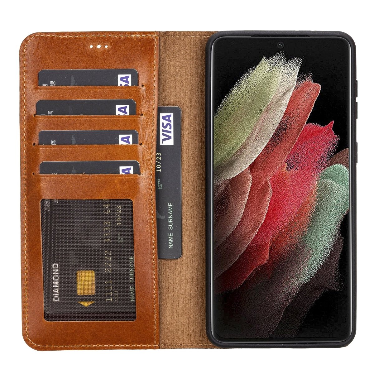 Bayelon Samsung Galaxy S21+ Leather Detachable Wallet Case #color_