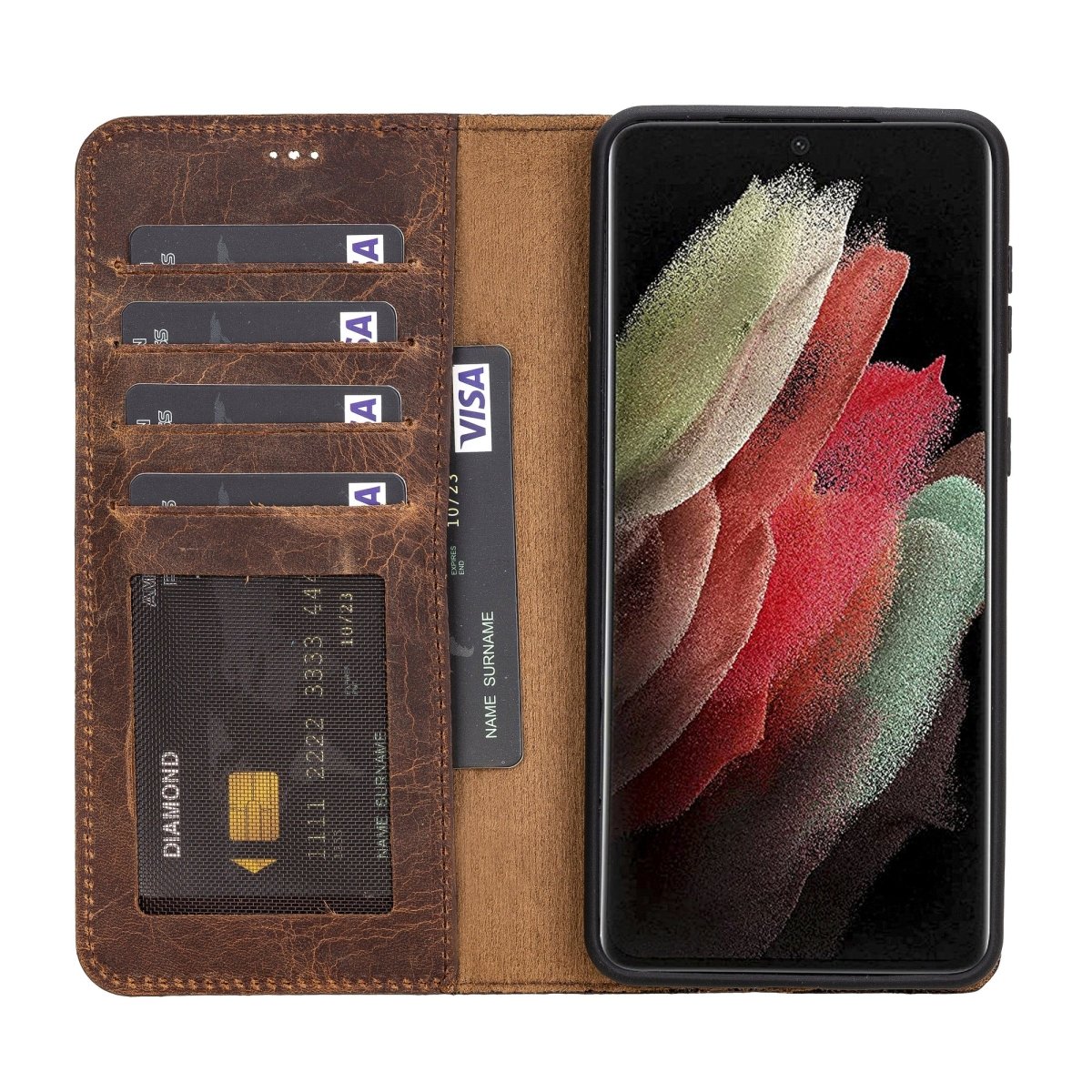 Bayelon Samsung Galaxy S21+ Leather Detachable Wallet Case #color_