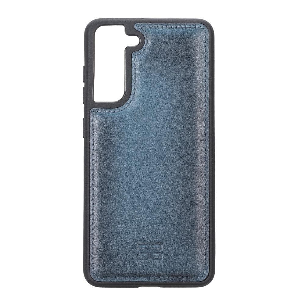 Bayelon Flex Cover Genuine Leather Case for Samsung Galaxy S21 FE Blue