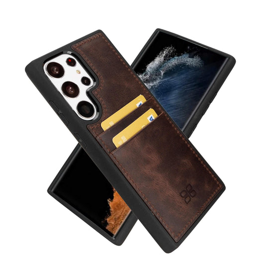 Bouletta Flex Cover Leather Case for Samsung Galaxy S23 Plus with Card Slots Brown