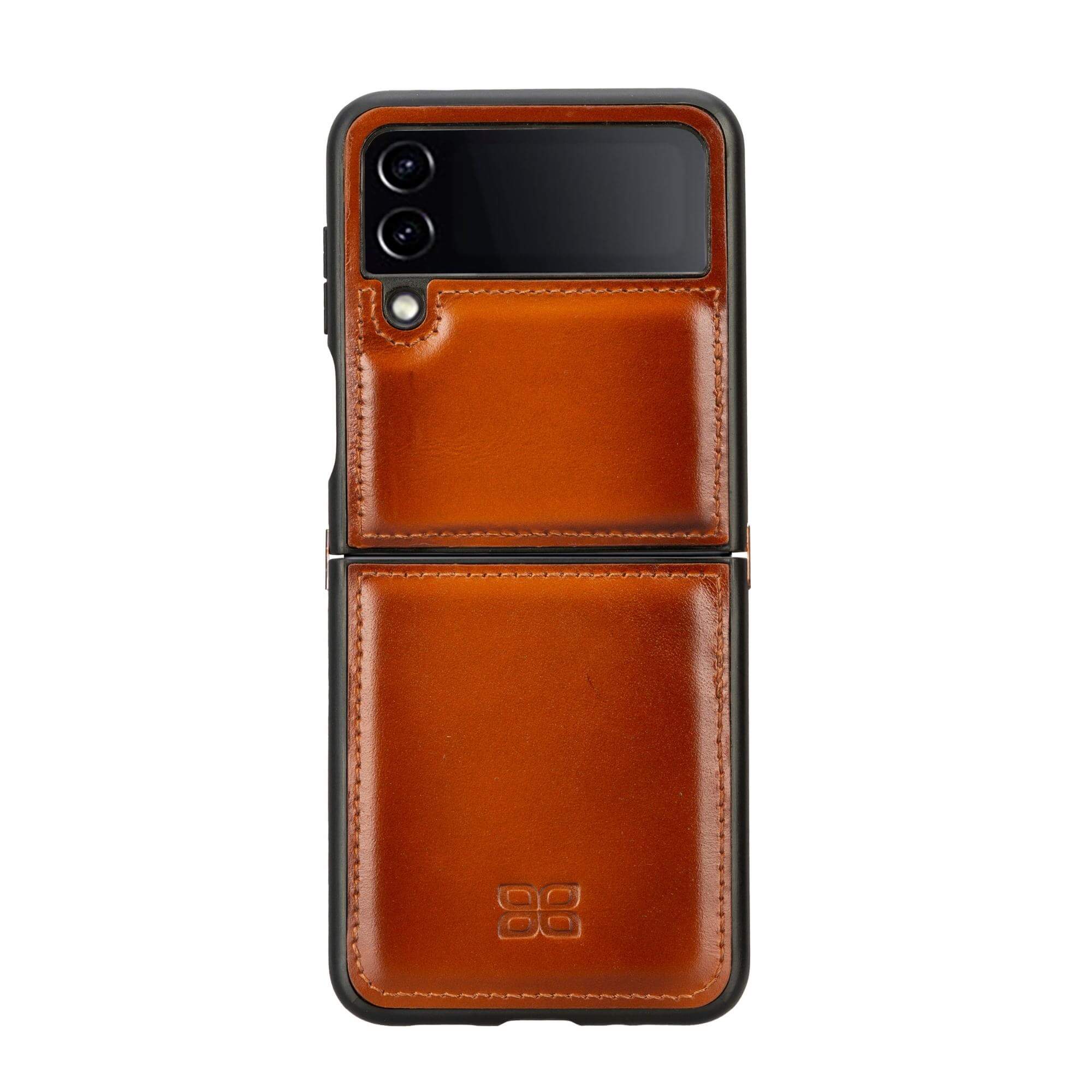 Bayelon Flex Cover Leather Case for Samsung Galaxy Z Flip 4 Tan