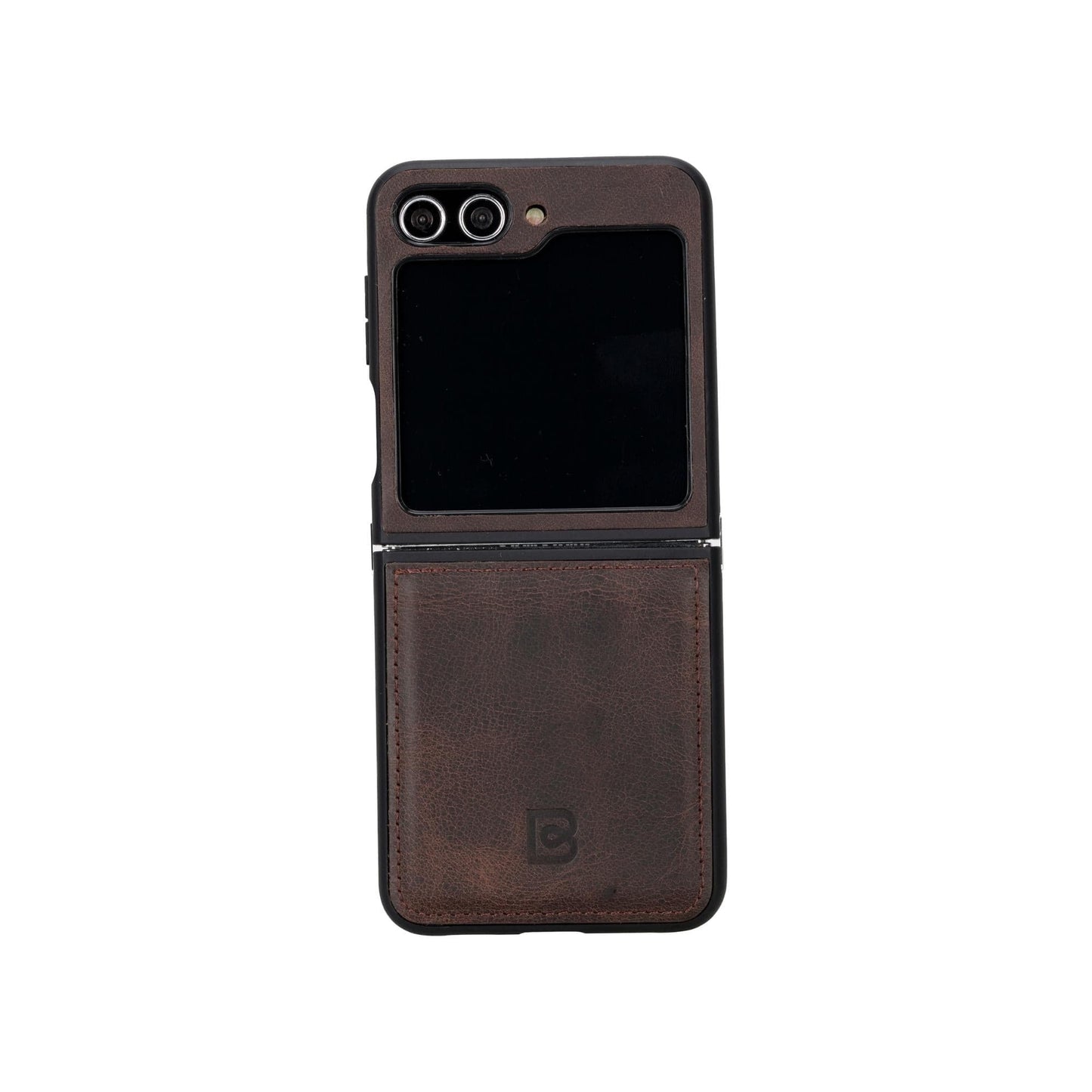 Bouletta Flex Cover Leather Samsung Z Flip 5 Case Saddle Brown