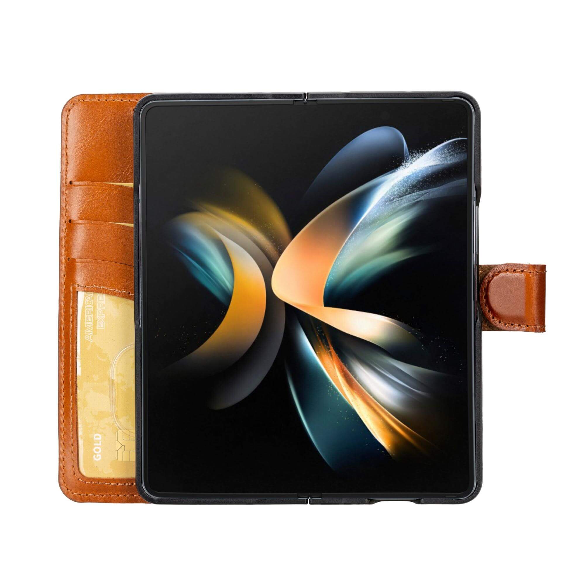 Bouletta Leather Wallet Case for Samsung Galaxy Z Fold 4 - Non-Detachable Tan