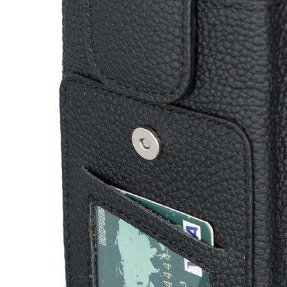 Bayelon Shoulder Strap Leather Wallet Case Compatible up to 6.9" #color_