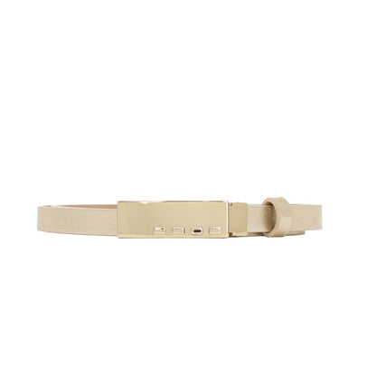 Bayelon Slim Leather Belt for Women / Shiny Silver #color_ 40 Gold