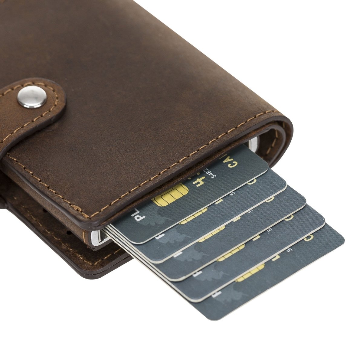 Bayelon Smart Leather Wallet & Mechanical Card Holder with RFID #color_