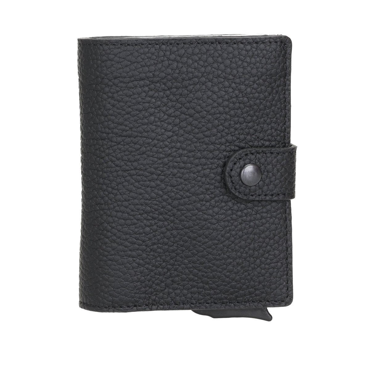 Bayelon Smart Leather Wallet & Mechanical Card Holder with RFID #color_ Floater Black